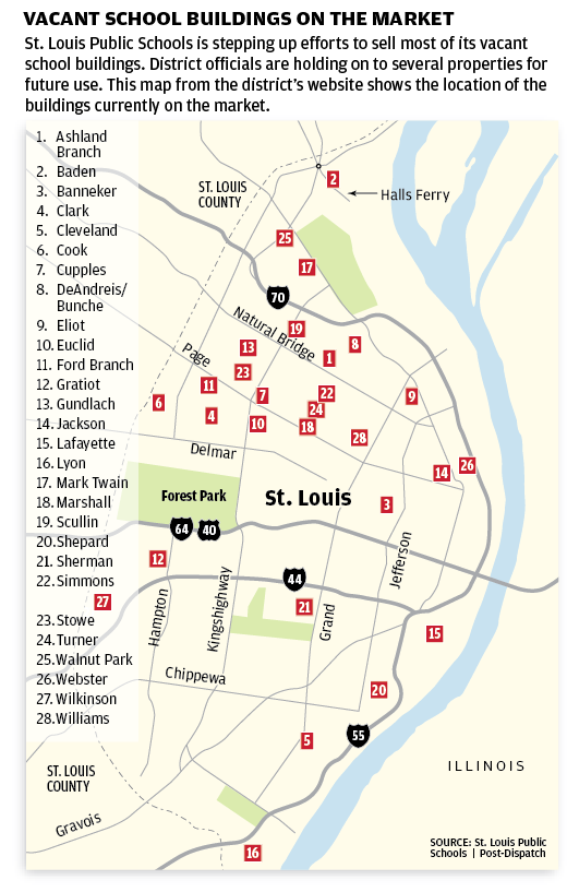 Vacant St. Louis School Buildings Map